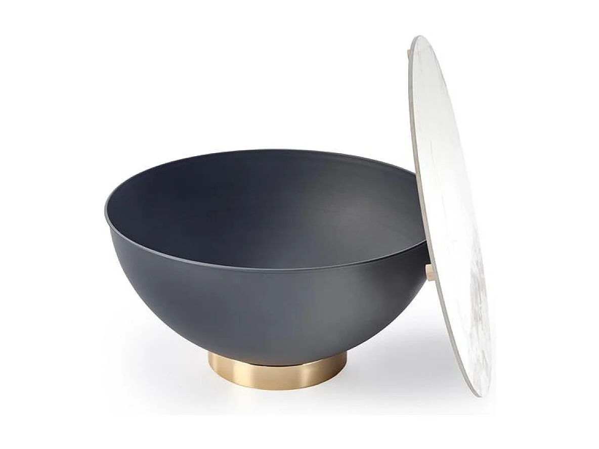 Table d'appoint Sessel XL/Céramique/Métal précieux/Acier/Noir&Or