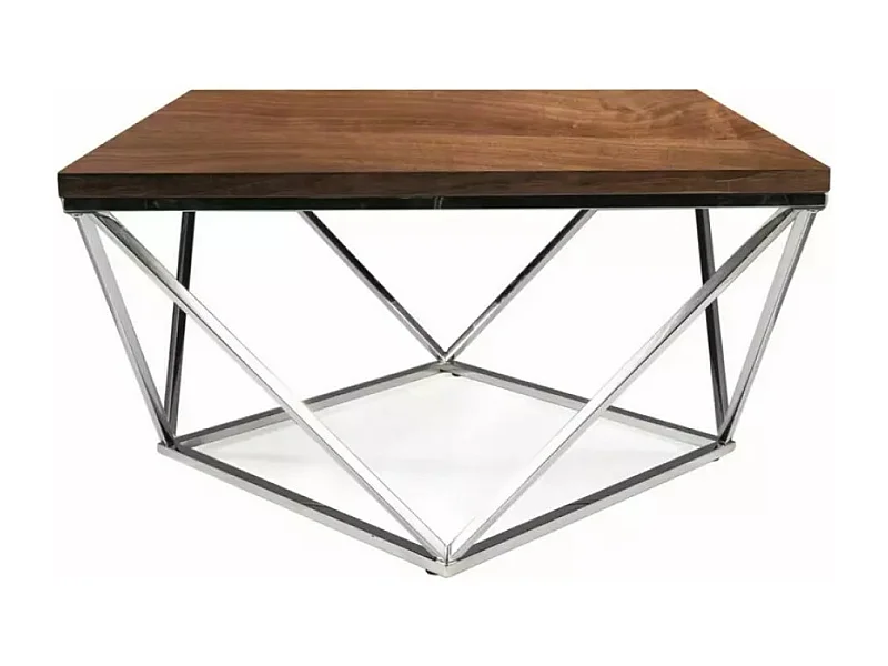 Tavolino laterale Silver BS/Truciolato/Metallo/Marrone&Argento