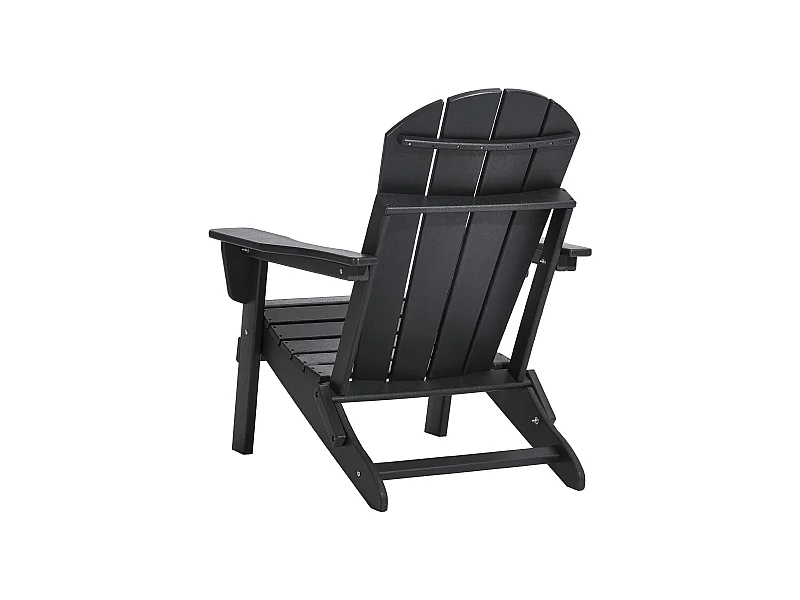 Gartenstuhl, SucceBuy Adirondack-Stuhl, 2er-Set, Wetterfest, Klappbarer Kunststoff, Feuerstelle, Schwarz