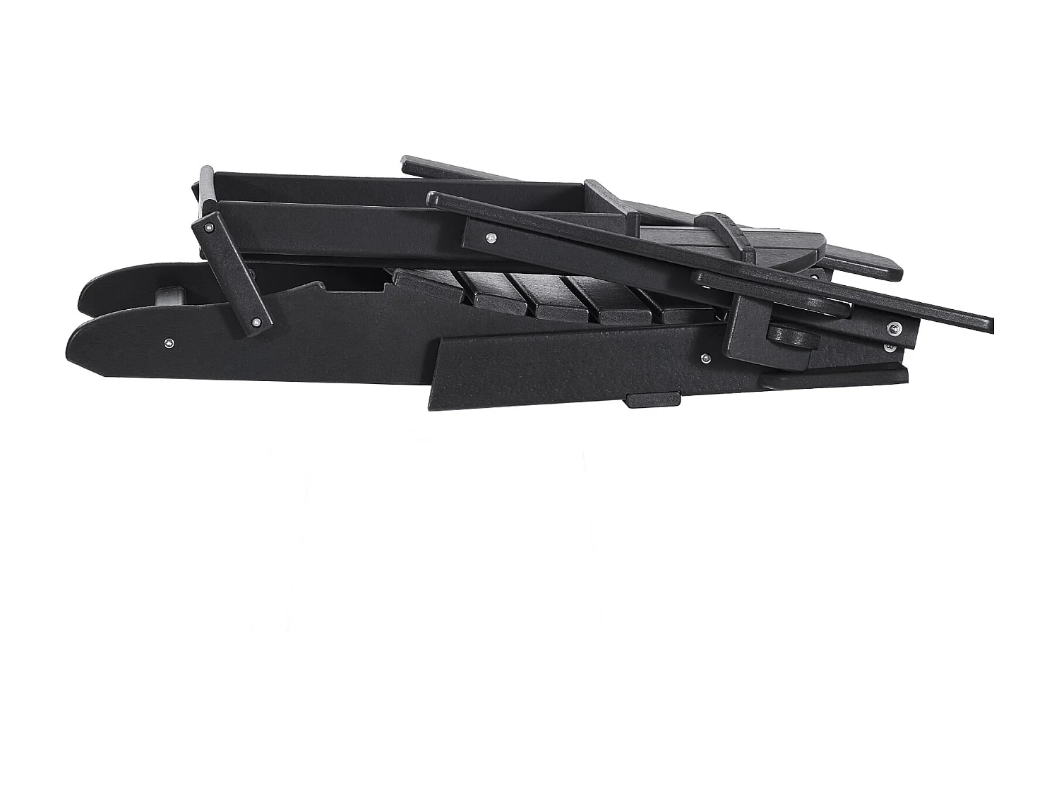 Sedia da Giardino, SucceBuy Set di 2 Sedie Adirondack, Pieghevoli, in Plastica, per Tutte le Stagioni, Braciere, Nere