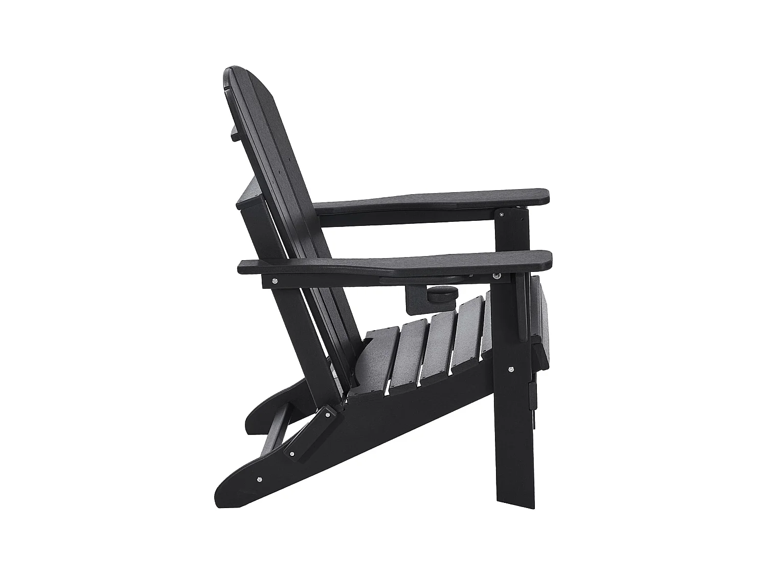 Tuinstoel, SucceBuy Adirondack Stoelset, van 2, Weerbestendig, Opvouwbaar Kunststof, Vuurkorf, Zwart