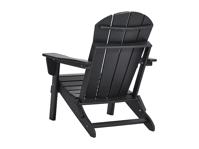 Sedia da Giardino, SucceBuy Set di 2 Sedie Adirondack, Pieghevoli, in Plastica, per Tutte le Stagioni, Braciere, Nere