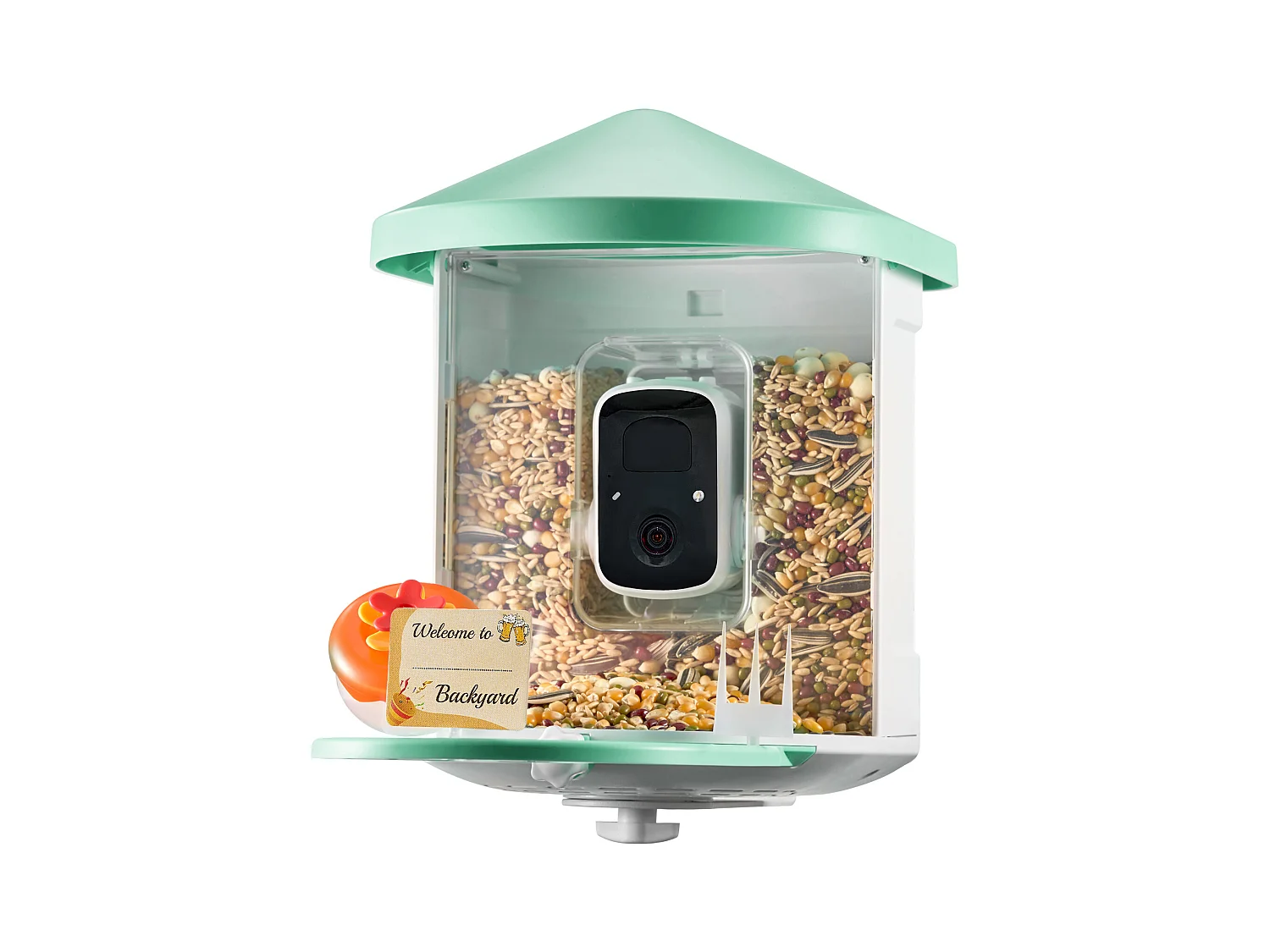 Mangeoire à Oiseaux Intelligente SucceBuy avec Caméra, 2K HD, Espèces IA,, Alimentée par L'énergie Solaire