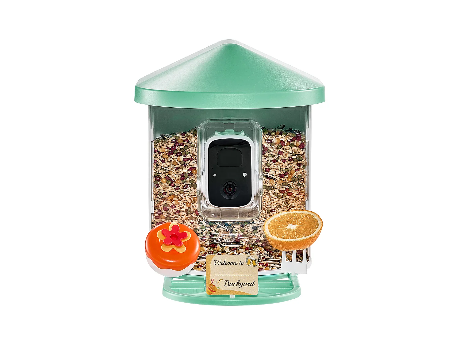 Mangeoire à Oiseaux Intelligente SucceBuy avec Caméra, 2K HD, Espèces IA,, Alimentée par L'énergie Solaire
