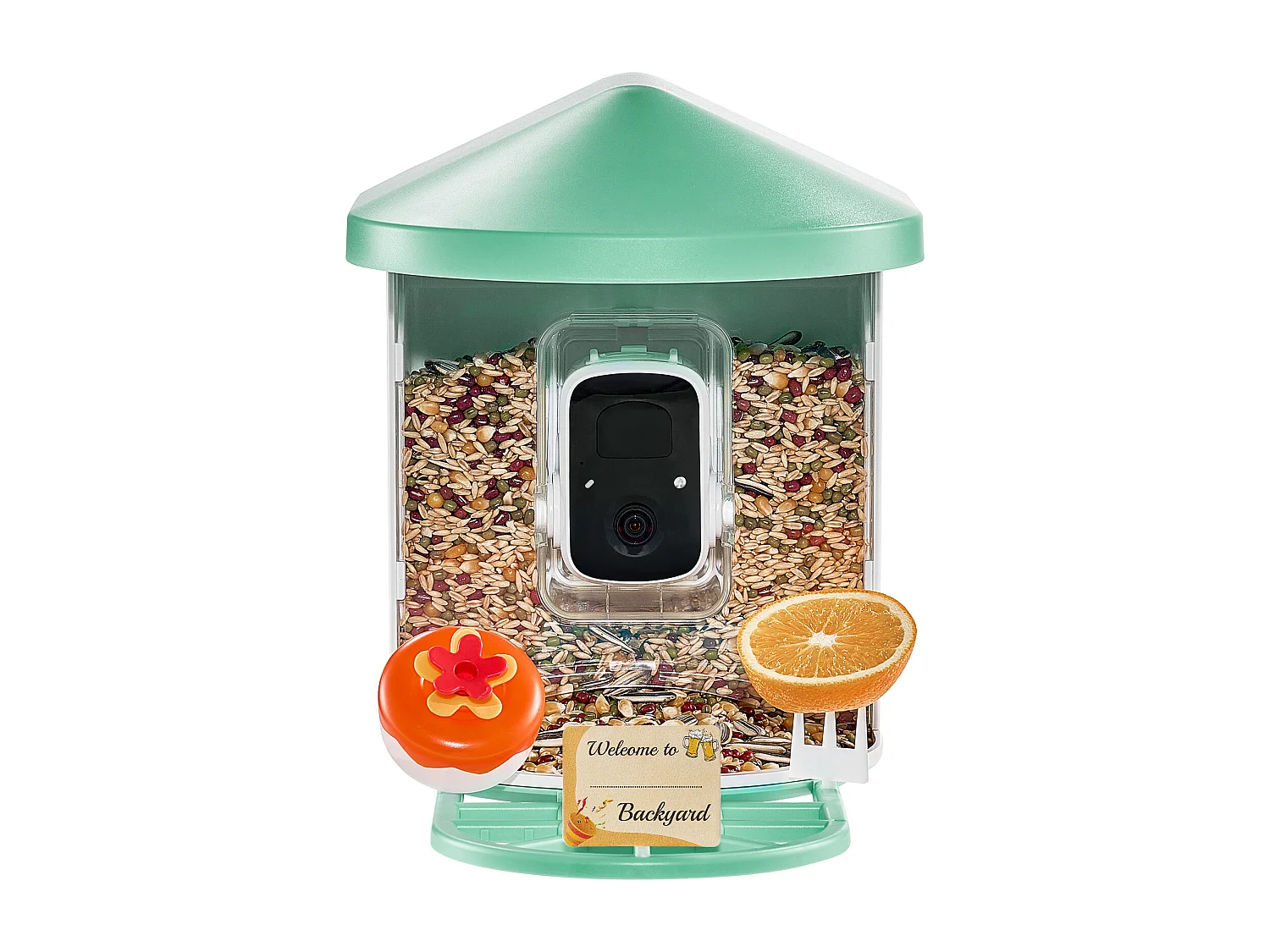 Mangeoire à Oiseaux Intelligente SucceBuy avec Caméra, 2K HD, Espèces IA,, Alimentée par L'énergie Solaire