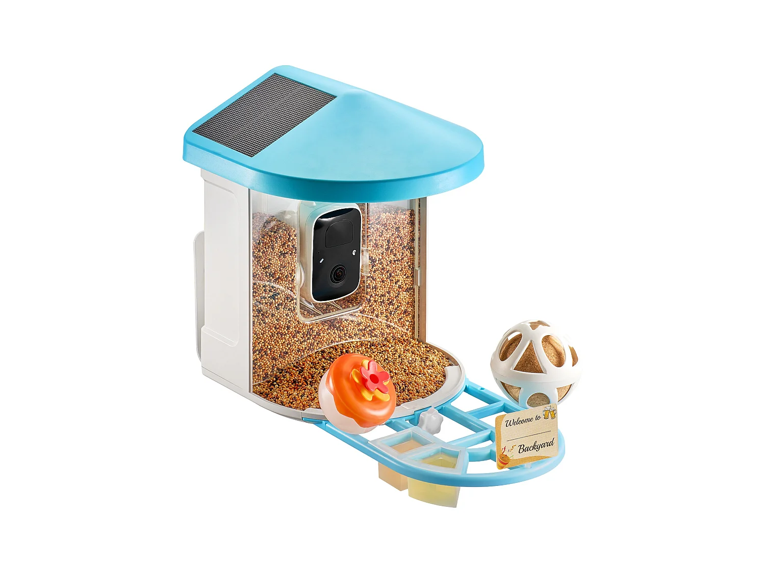 Mangiatore per Uccelli Intelligente SucceBuy con Telecamera, 2K HD, Specie IA, Alimentato dalla Energia Solare