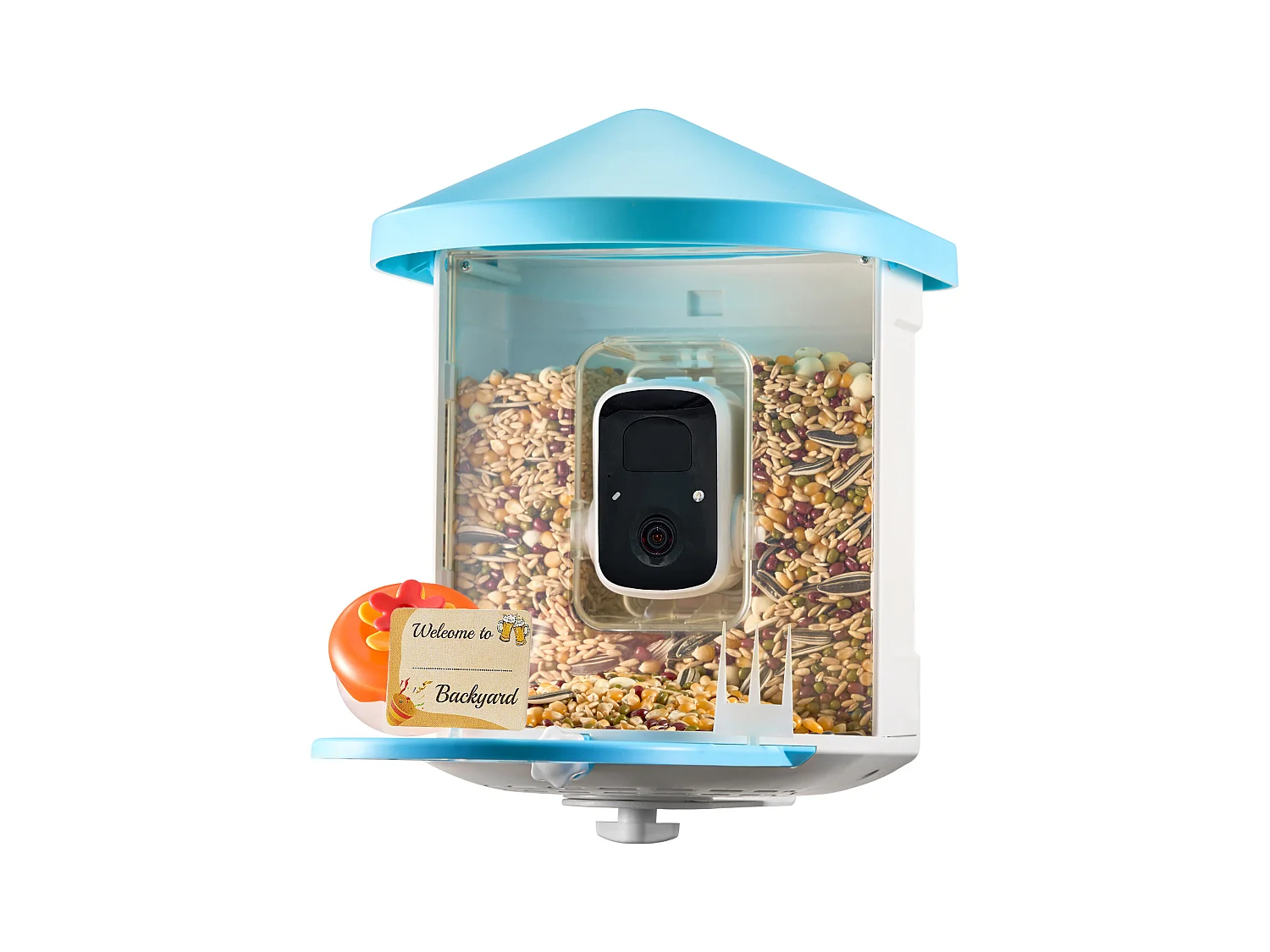 Comedouro para Aves Inteligente SucceBuy com Câmera, 2K HD, Espécies IA, Alimentado pela Energia Solar