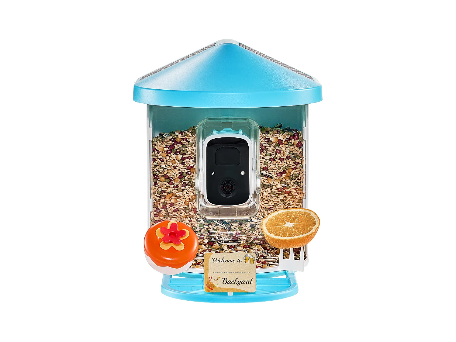 Mangeoire à Oiseaux Intelligente SucceBuy avec Caméra, 2K HD, Espèces IA,, Alimentée par L'énergie Solaire