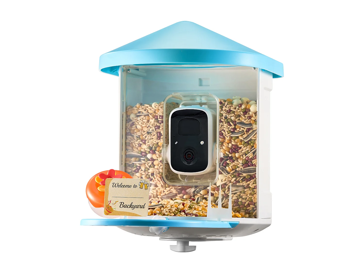 Mangeoire à Oiseaux Intelligente SucceBuy avec Caméra, 2K HD, Espèces IA,, Alimentée par L'énergie Solaire