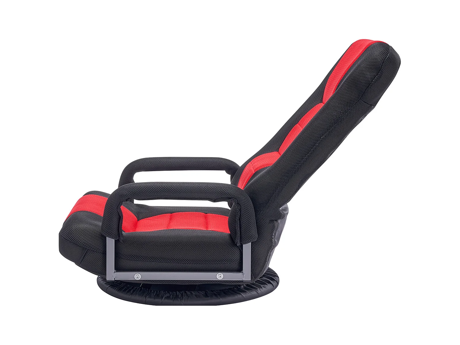 Fauteuil de Sol SucceBuy, Chaise Pliante avec Accoudoirs, Dossier Réglable sur 6 Positions, Pivotante à 360°, Rouge et Noir