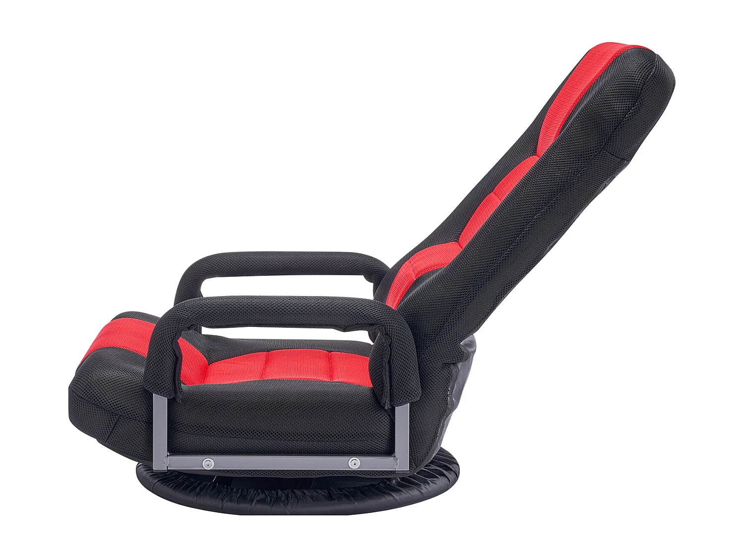 Fauteuil de Sol SucceBuy, Chaise Pliante avec Accoudoirs, Dossier Réglable sur 6 Positions, Pivotante à 360°, Rouge et Noir