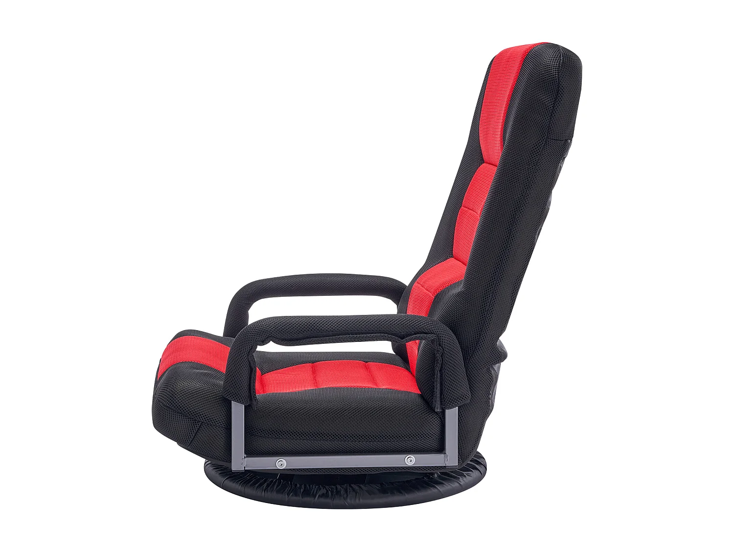 Fauteuil de Sol SucceBuy, Chaise Pliante avec Accoudoirs, Dossier Réglable sur 6 Positions, Pivotante à 360°, Rouge et Noir