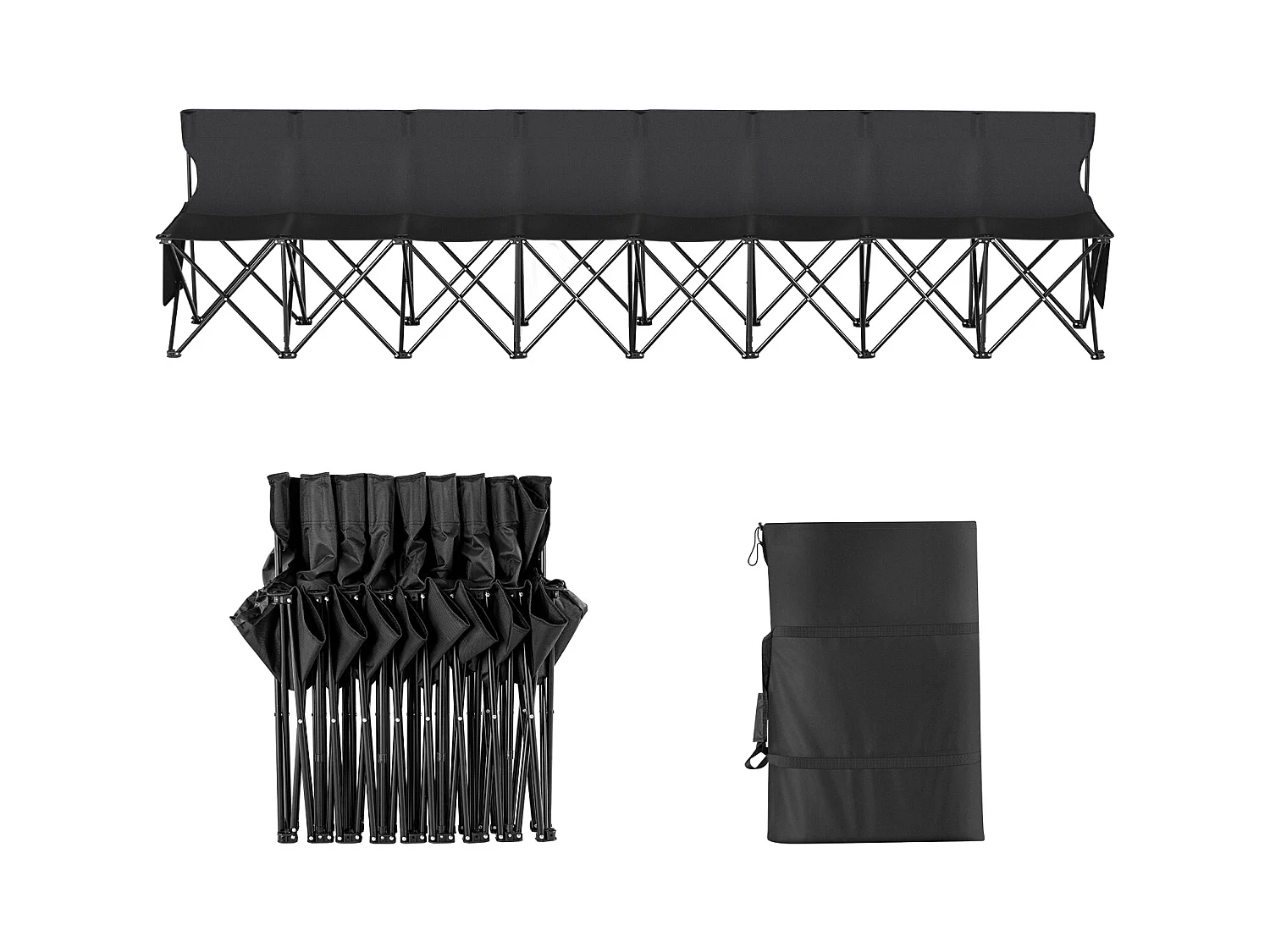 Banc de Sport SucceBuy 8 Places, Banc Pliant Portable en Plein Air avec Sac de Transport