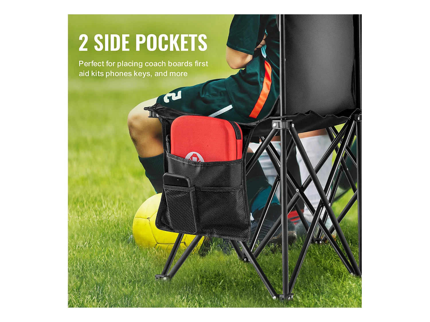 Banc de Sport SucceBuy 8 Places, Banc Pliant Portable en Plein Air avec Sac de Transport