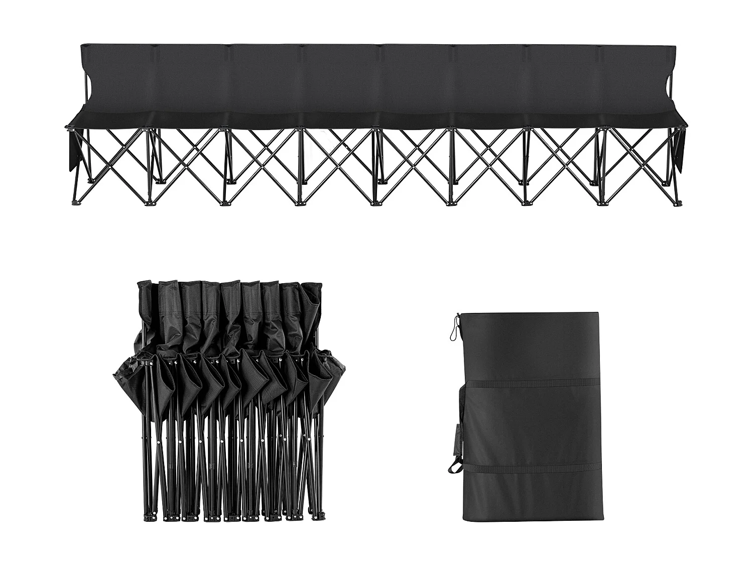 Banc de Sport SucceBuy 8 Places, Banc Pliant Portable en Plein Air avec Sac de Transport