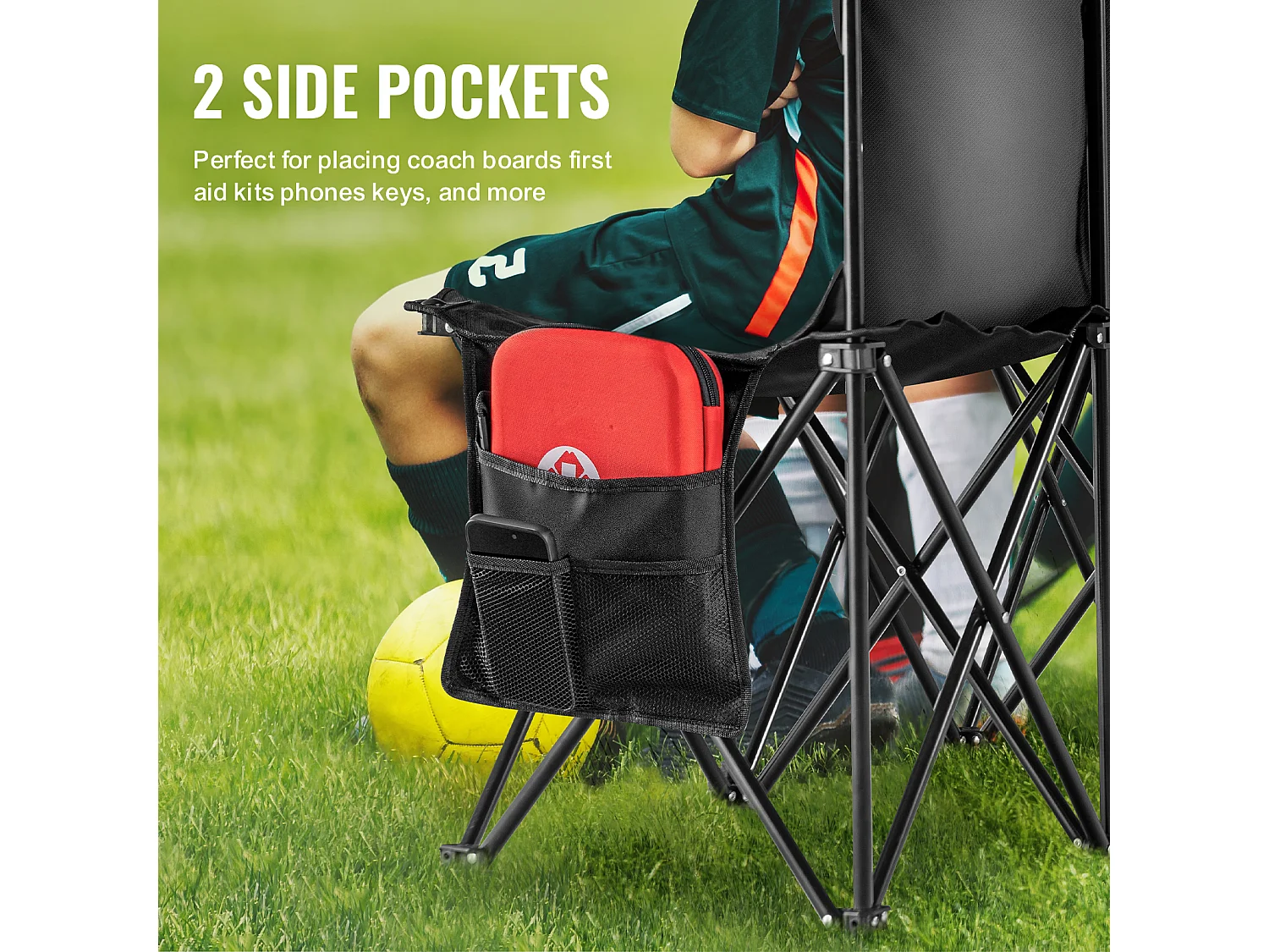 Banc de Sport SucceBuy 8 Places, Banc Pliant Portable en Plein Air avec Sac de Transport