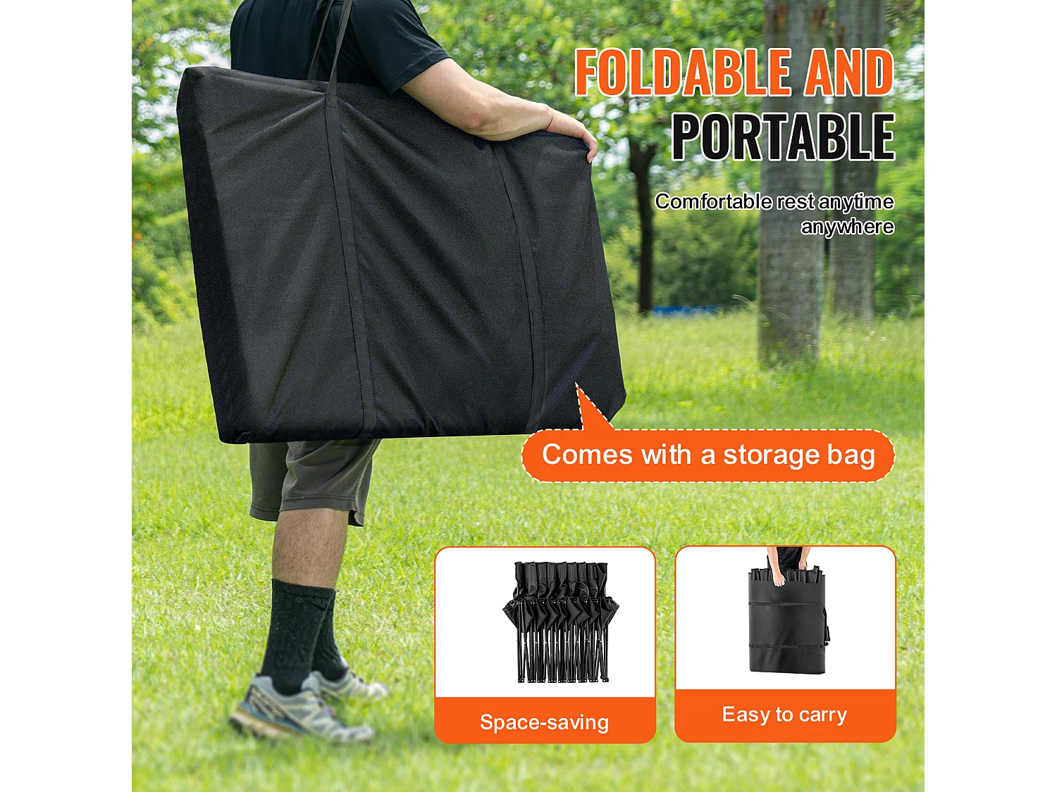 Banc de Sport SucceBuy 8 Places, Banc Pliant Portable en Plein Air avec Sac de Transport