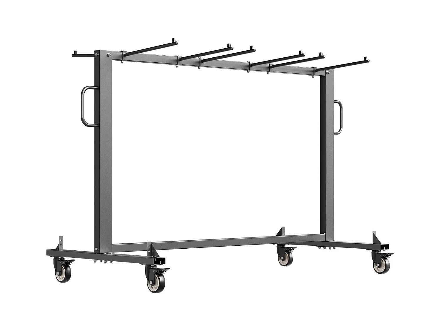 Chariot de Service SucceBuy, Support de Chaise Pliant, Capacité de 181 kg, pour 42 Chaises et 12 Tables avec Roulettes, Noir