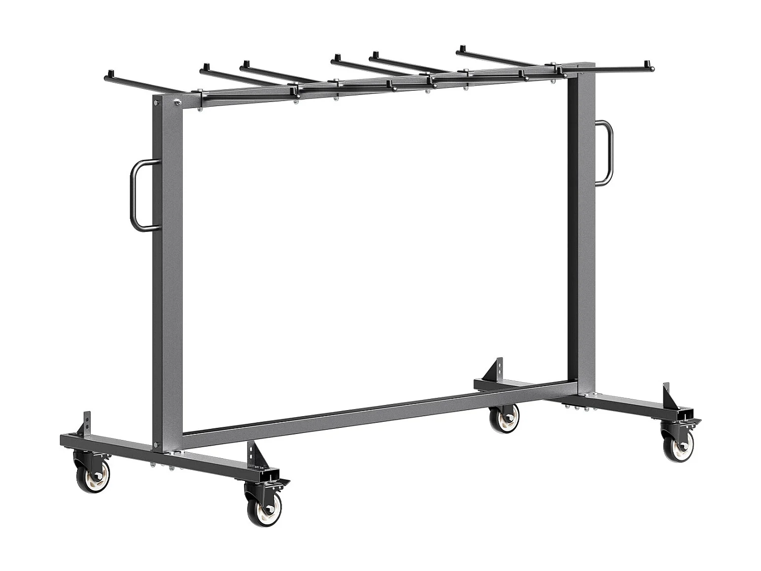 Chariot de Service SucceBuy, Support de Chaise Pliant, Capacité de 181 kg, pour 42 Chaises et 12 Tables avec Roulettes, Noir
