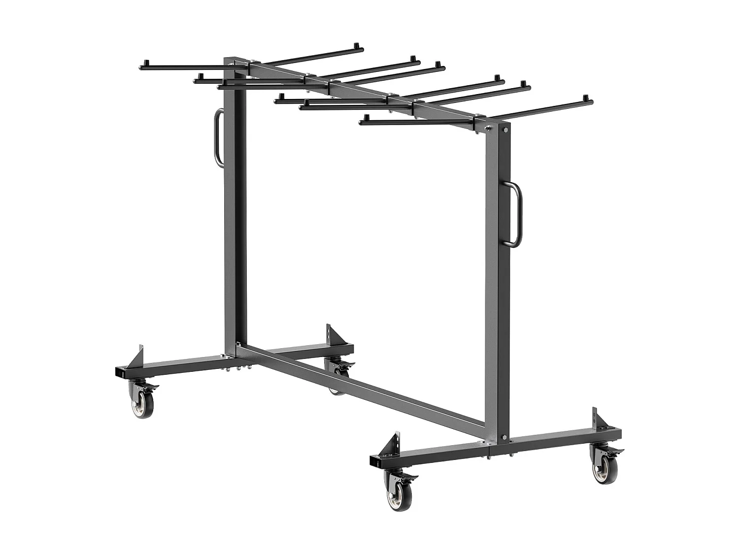 Chariot de Service SucceBuy, Support de Chaise Pliant, Capacité de 181 kg, pour 42 Chaises et 12 Tables avec Roulettes, Noir