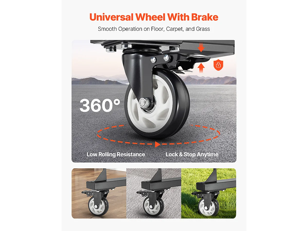 Chariot de Service SucceBuy, Support de Chaise Pliant, Capacité de 181 kg, pour 42 Chaises et 12 Tables avec Roulettes, Noir