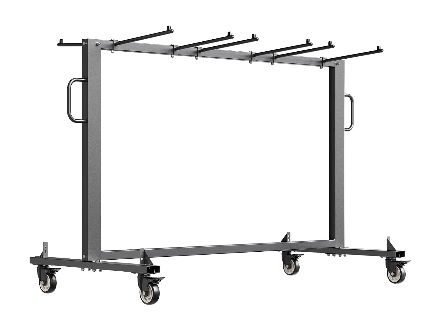 Chariot de Service SucceBuy, Support de Chaise Pliant, Capacité de 181 kg, pour 42 Chaises et 12 Tables avec Roulettes, Noir