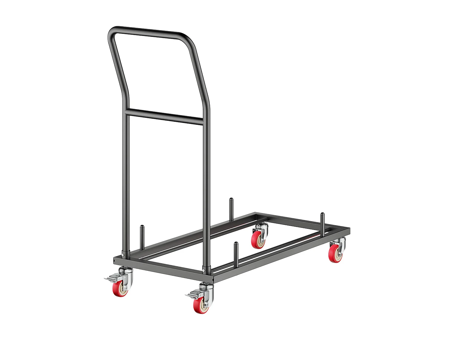 Chariot de Service SucceBuy, Capacité de 136 kg, Conception en L pour 25 Chaises, Rangement Horizontal, Noir Mat