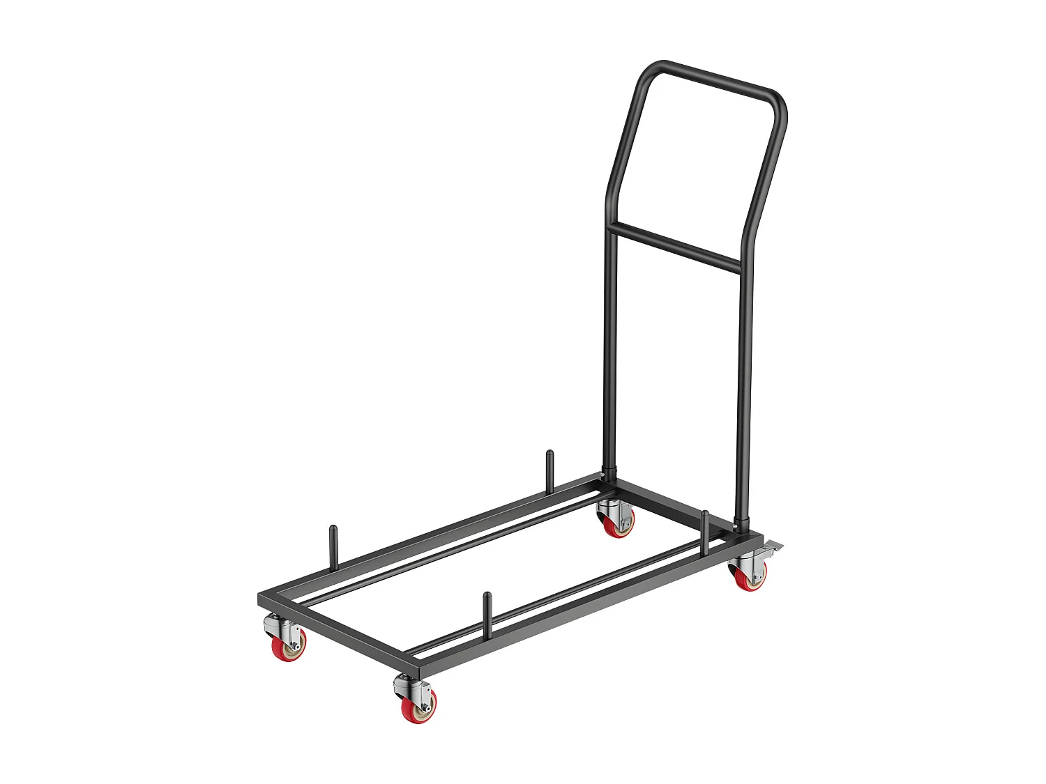 Chariot de Service SucceBuy, Capacité de 136 kg, Conception en L pour 25 Chaises, Rangement Horizontal, Noir Mat