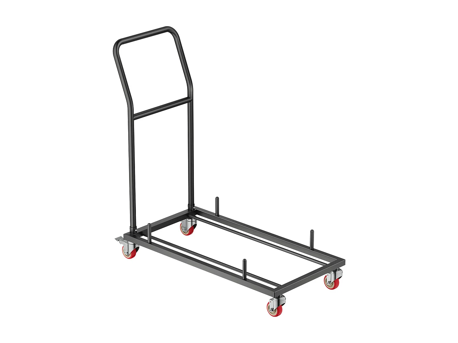 Chariot de Service SucceBuy, Capacité de 136 kg, Conception en L pour 25 Chaises, Rangement Horizontal, Noir Mat