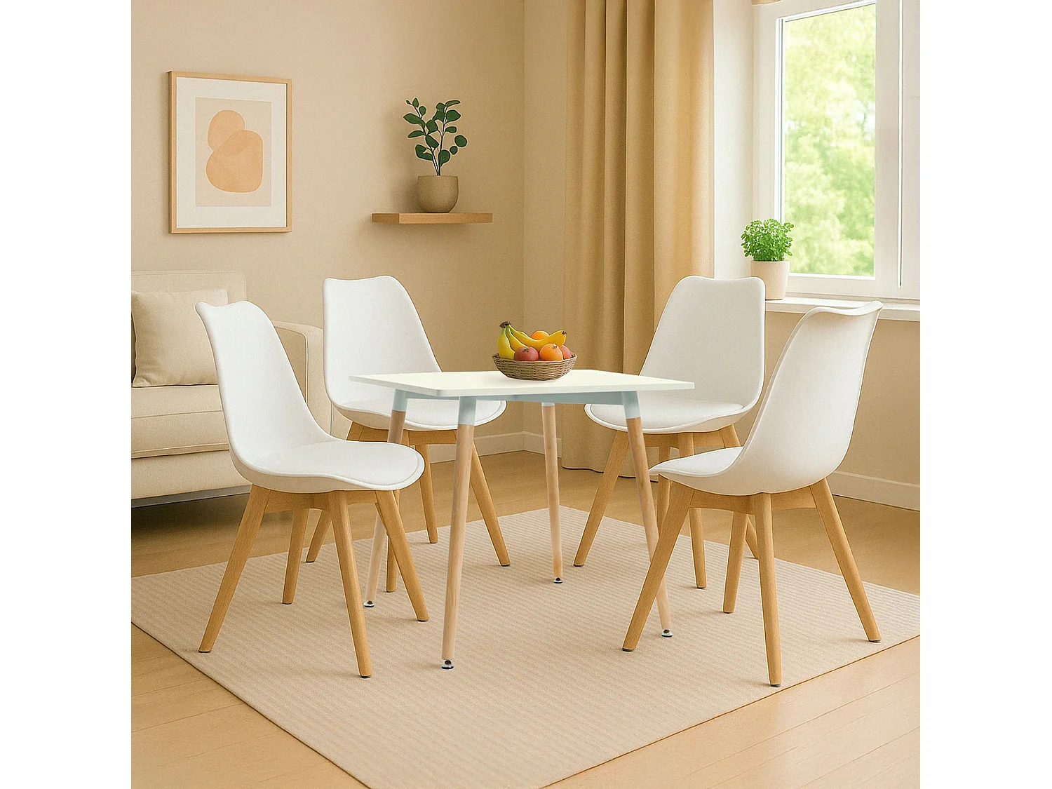 Ensemble de salle à manger - Table + 4 Chaises - Lente