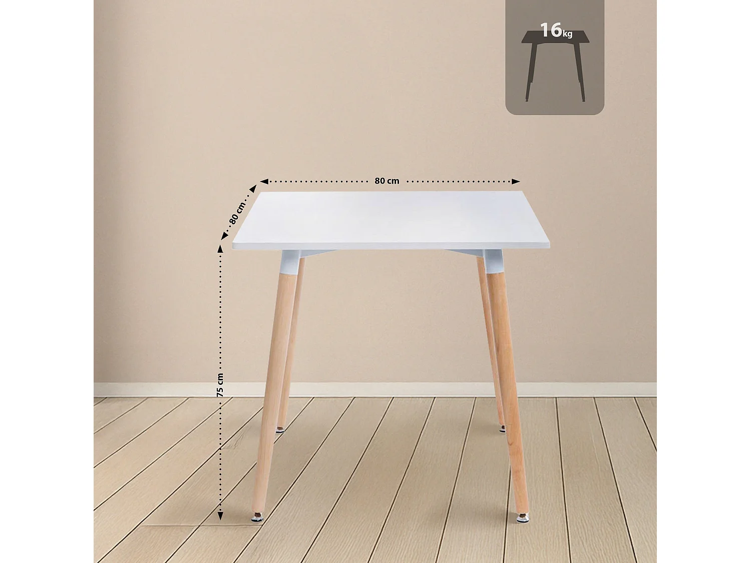 Ensemble de salle à manger - Table + 4 Chaises - Lente