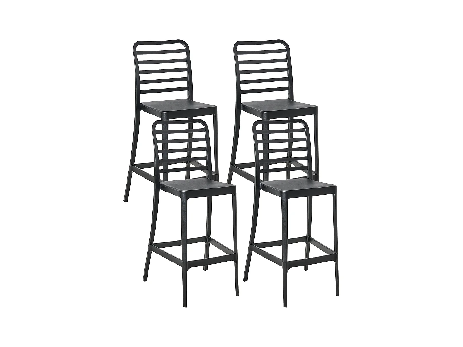 Lot de 4 chaises de bar SECEDA Matière synthétique 2 en 1 Noir