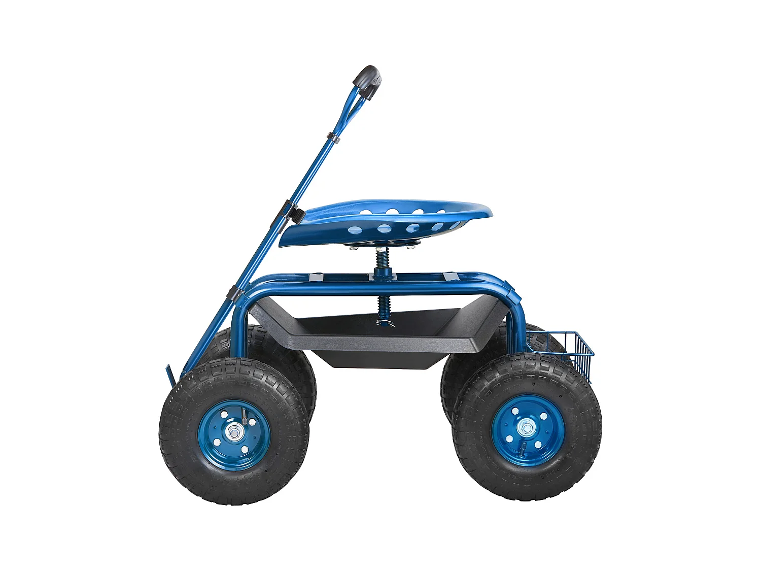 Siège de Jardin Roulant, SucceBuy Chariot de Jardin avec Siège, Roulettes et Poignée Extensible