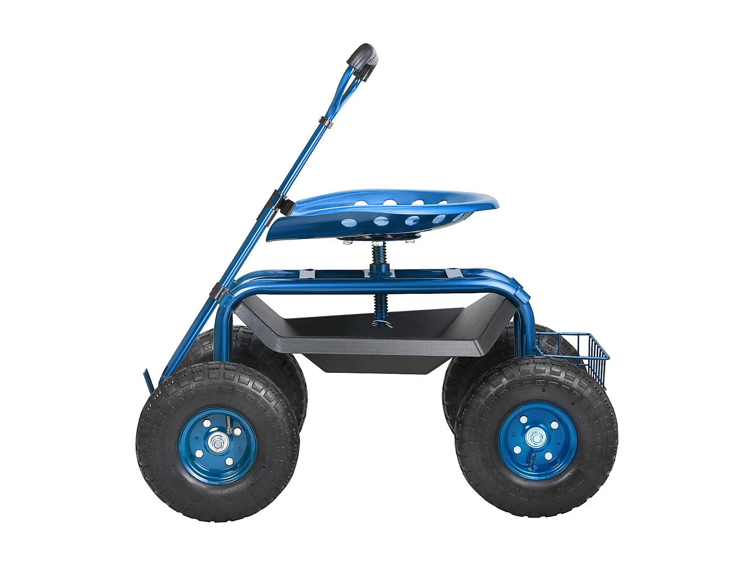 Siège de Jardin Roulant, SucceBuy Chariot de Jardin avec Siège, Roulettes et Poignée Extensible