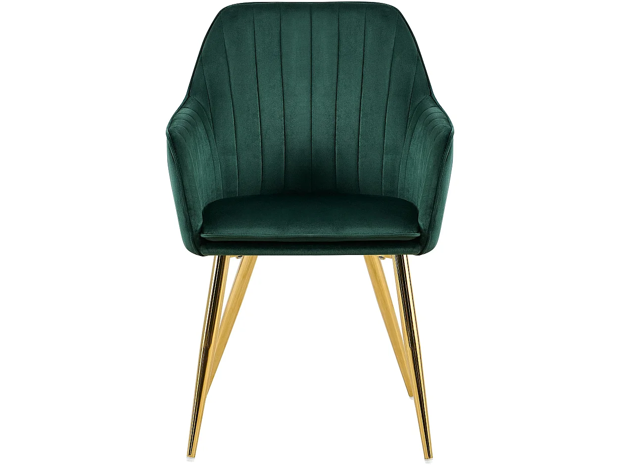 chaises avec accoudoirs - Velours & Or - Vert - Cheryl