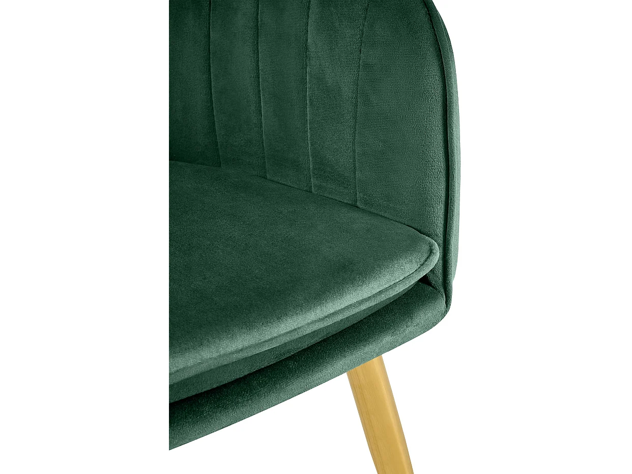 chaises avec accoudoirs - Velours & Or - Vert - Cheryl