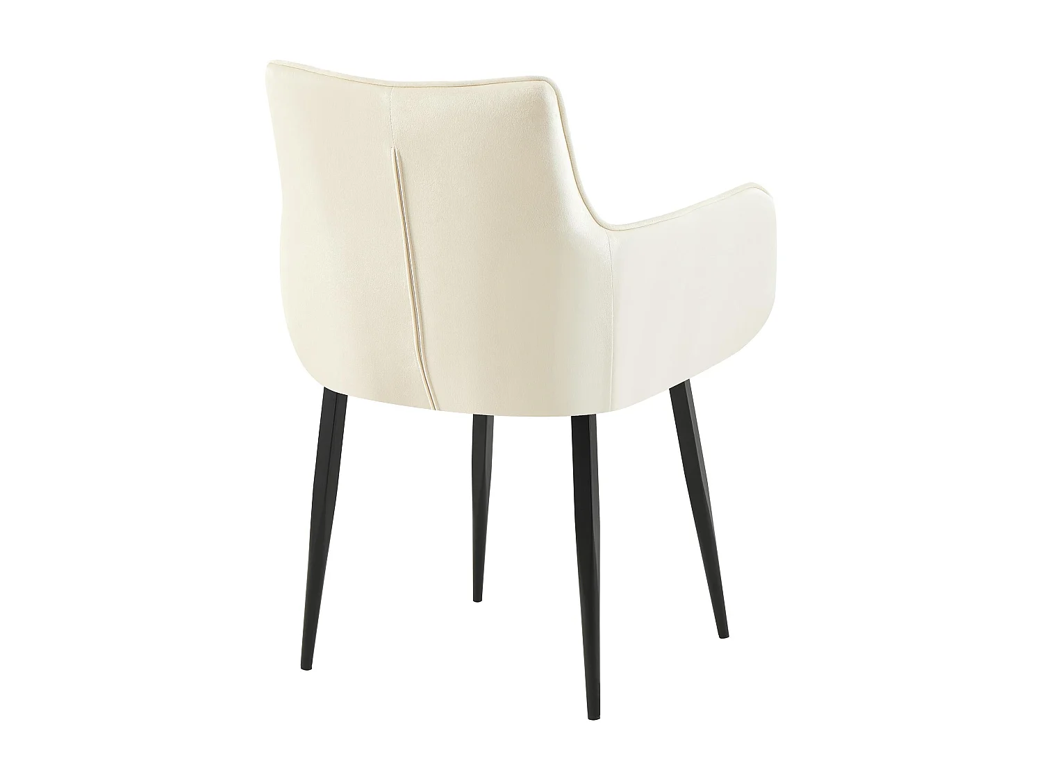 Lot de 2  chaises avec accoudoirs - Velours - Crème - Tirana