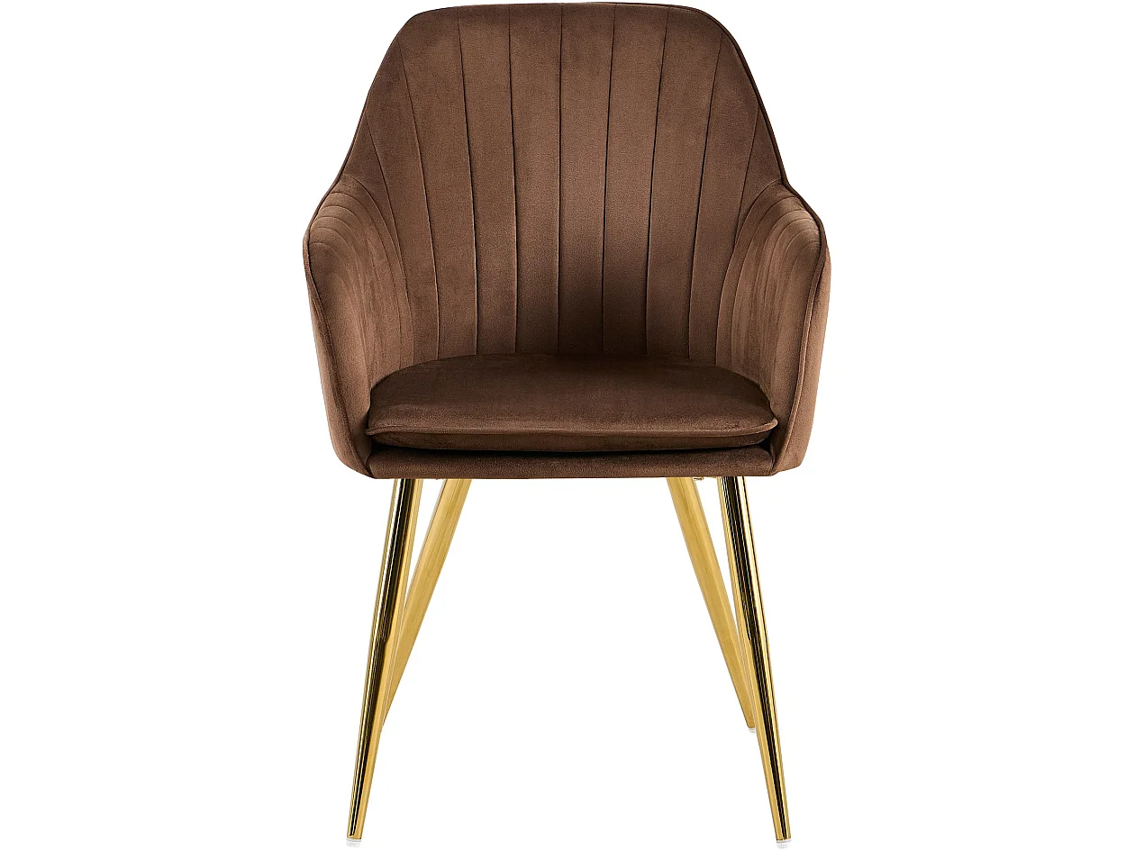 chaises avec accoudoirs - Velours & Or - Marron - Cheryl