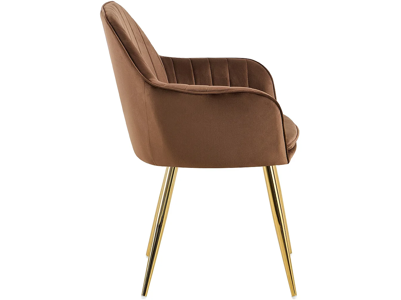 chaises avec accoudoirs - Velours & Or - Marron - Cheryl