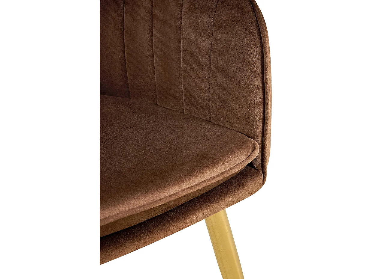 chaises avec accoudoirs - Velours & Or - Marron - Cheryl