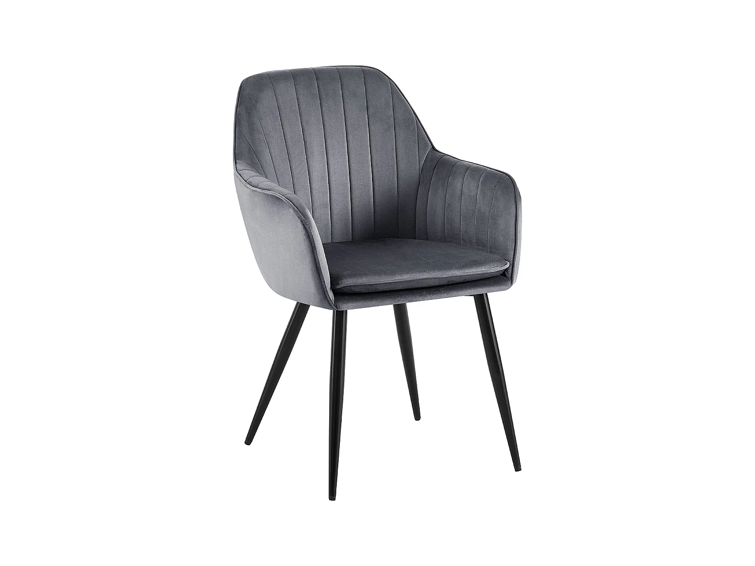 chaises avec accoudoirs - Métal & Noir - Gris foncé - Cheryl