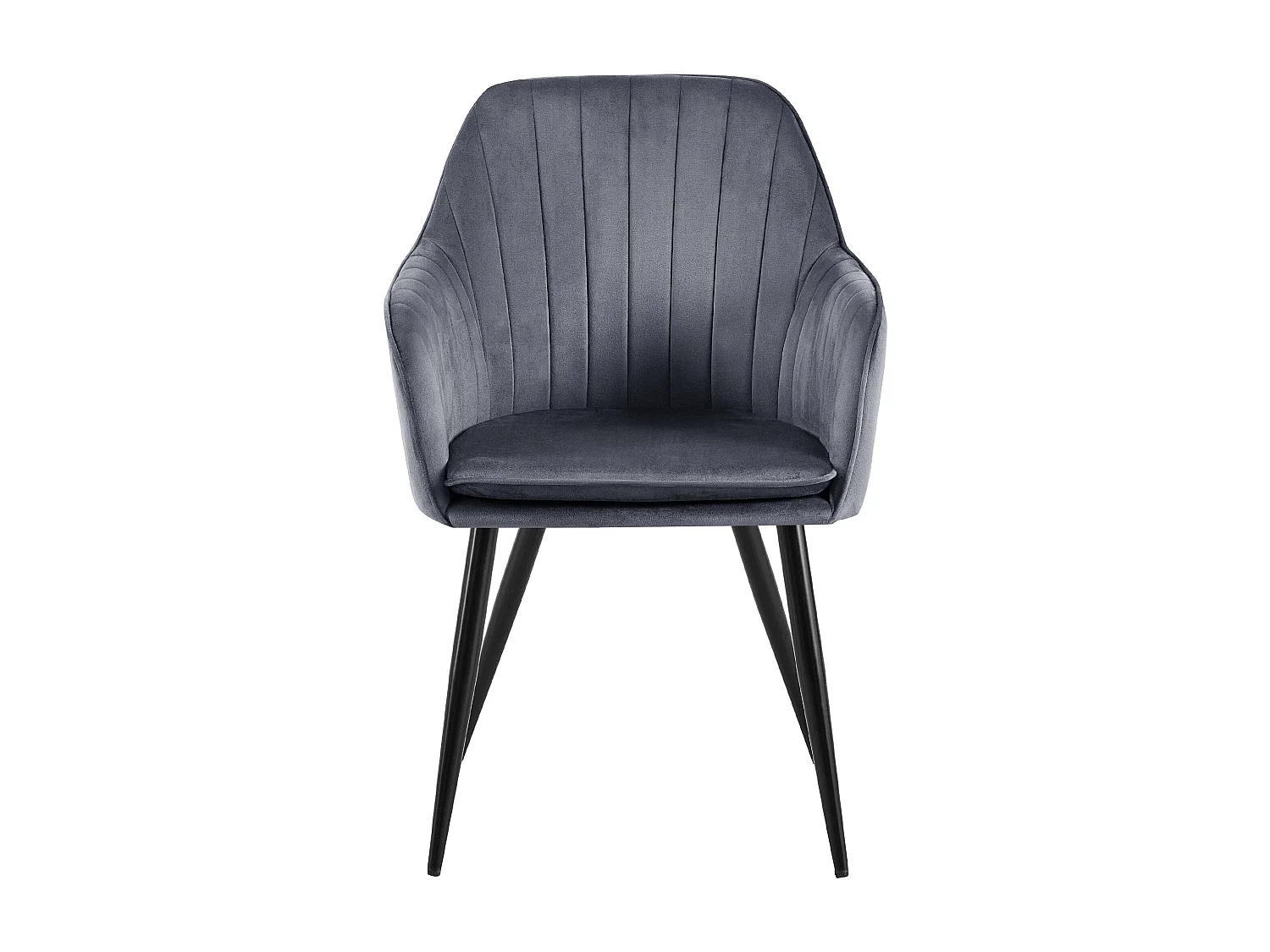 chaises avec accoudoirs - Velours & Noir - Gris foncé - Cheryl