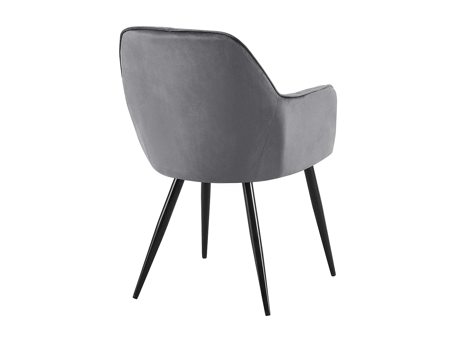 chaises avec accoudoirs - Velours & Noir - Gris foncé - Cheryl