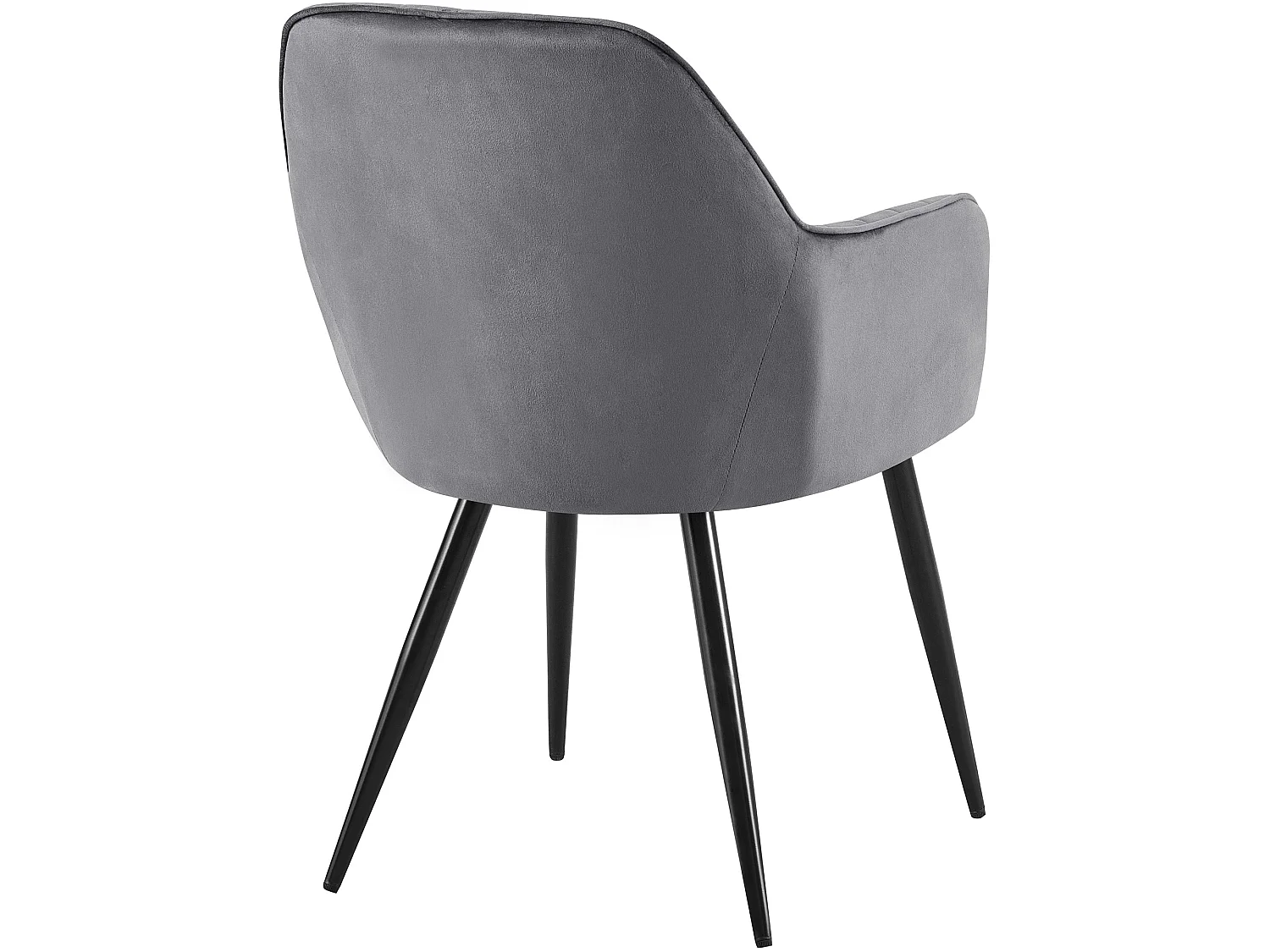 chaises avec accoudoirs - Velours & Noir - Gris foncé - Cheryl