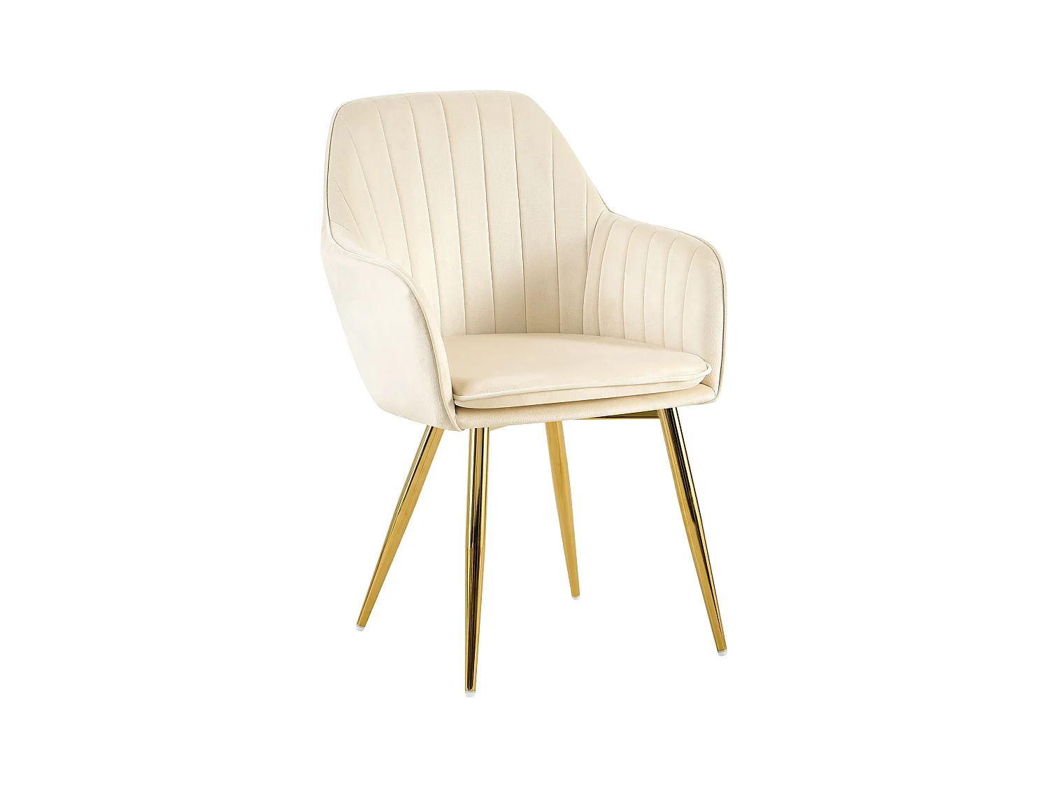 chaises avec accoudoirs - Métal & Or - Crème - Cheryl