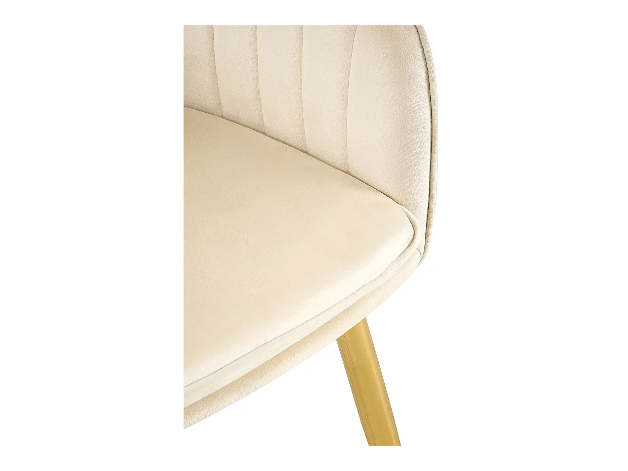 chaises avec accoudoirs - Métal & Or - Crème - Cheryl