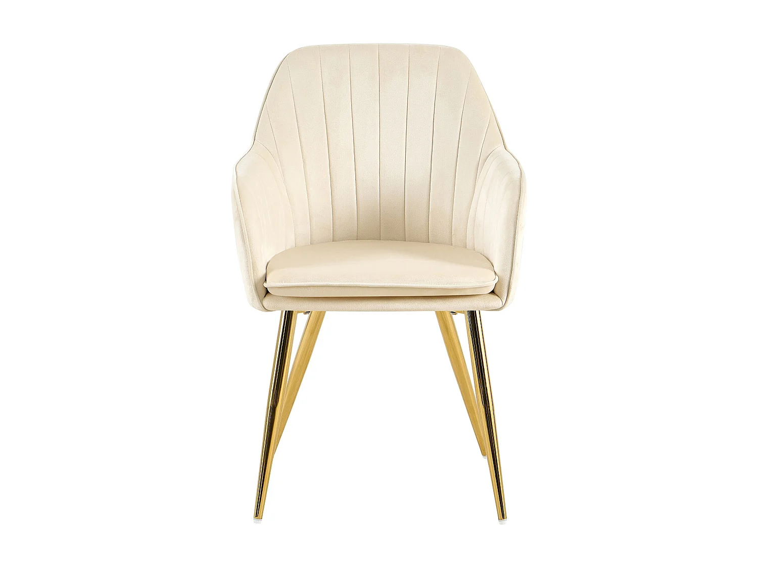 chaises avec accoudoirs - Velours & Or - Crème - Cheryl