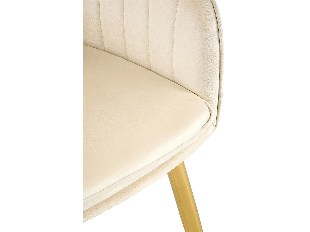 chaises avec accoudoirs - Velours & Or - Crème - Cheryl