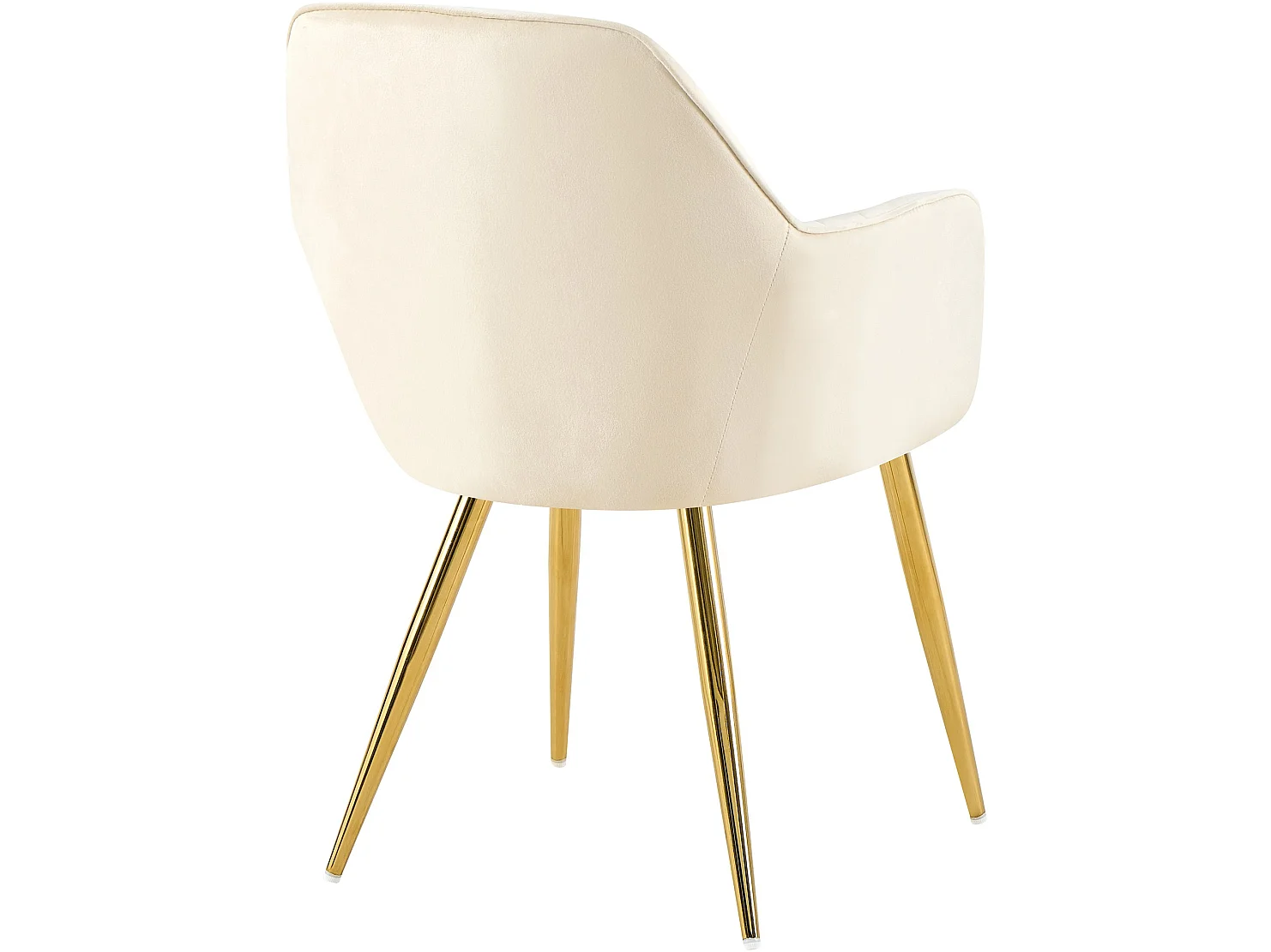 chaises avec accoudoirs - Velours & Or - Crème - Cheryl