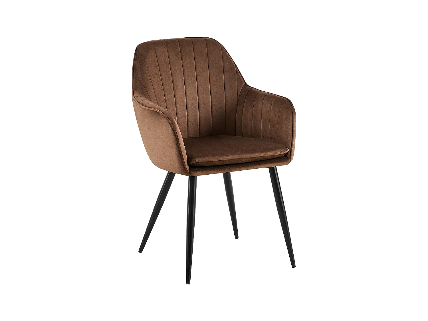 chaises avec accoudoirs - Métal & Noir - Marron - Cheryl